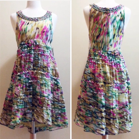 LEIFSDOTTIR • Silk Watercolor Rainbow Dress - Picture 1 of 16